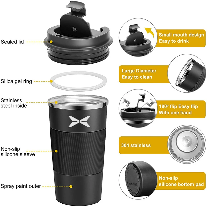 Car Coffee Mugs For Xpeng G6 G9 P5 P7 P7i G3 G3i Stainless Steel Vacuum Flask Thermos Water bottles 510ml Auto Accessories view 6
