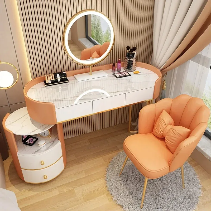 Luxury Storage Dressing Table Makeup Vanity Organizer Desk Laden Dressing Table Bedside Armoires De Salon Mirror Furniture