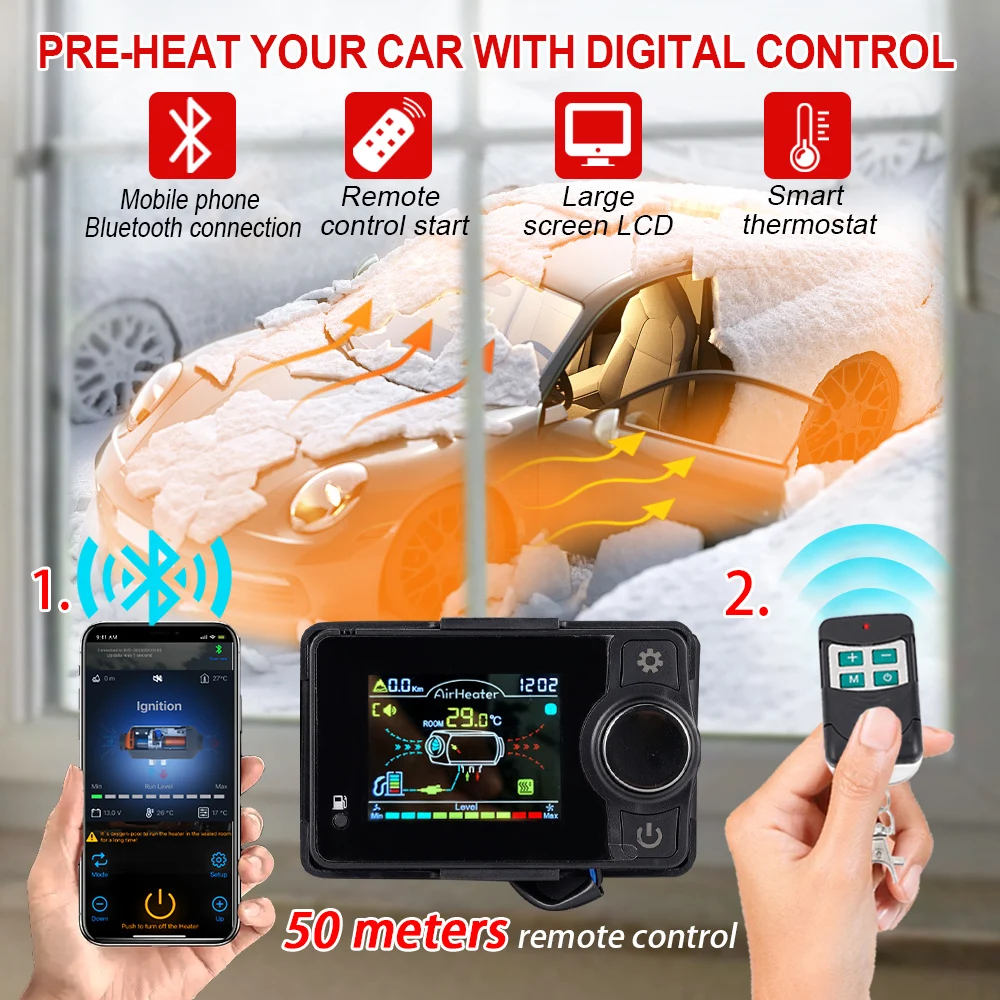 Air Diesel Parking Heater Accessory Set 12V&24V 5KW  Bluetooth Motherboard/ Switch / Remote Control / Wiring Harness