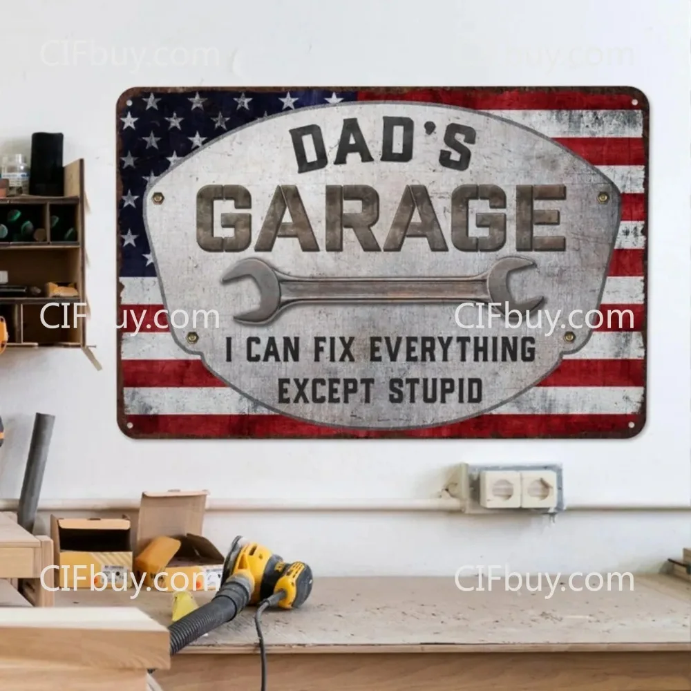 1pc Custom Vintage Garage Metal Plaque, Workshop Wall Decor, Father's Day Gift for Car Enthusiast (Decor Only)