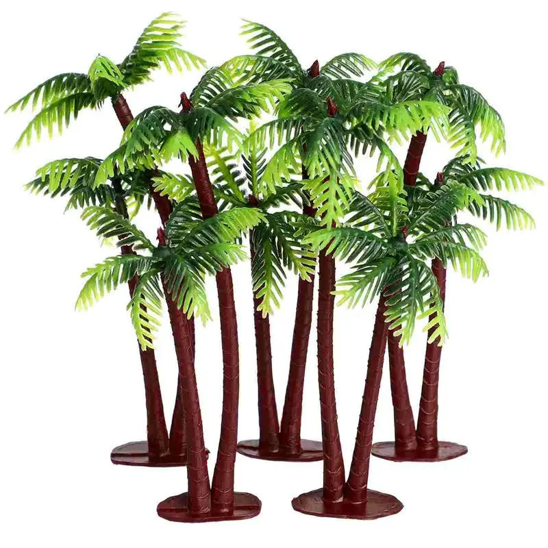 

5 Pcs Tree Decor Coconut Miniature Plants Palm Trees Crafts Aquarium Fish Tank Decorations