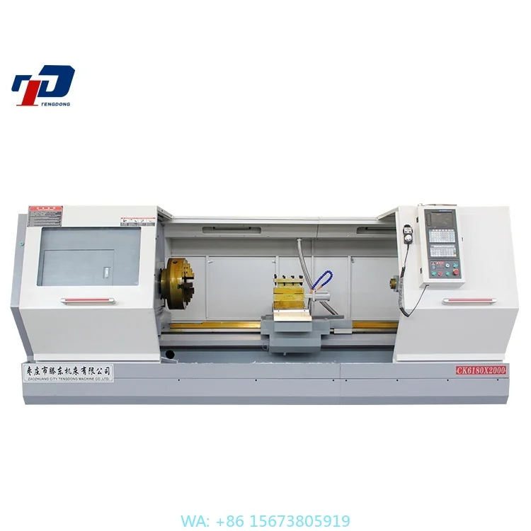 Horizontal Heavy Duty CNC Lathe CK6180 Machine High-Precision Flat Bed Factory Direct Strong Turning Single Automatic Feed
