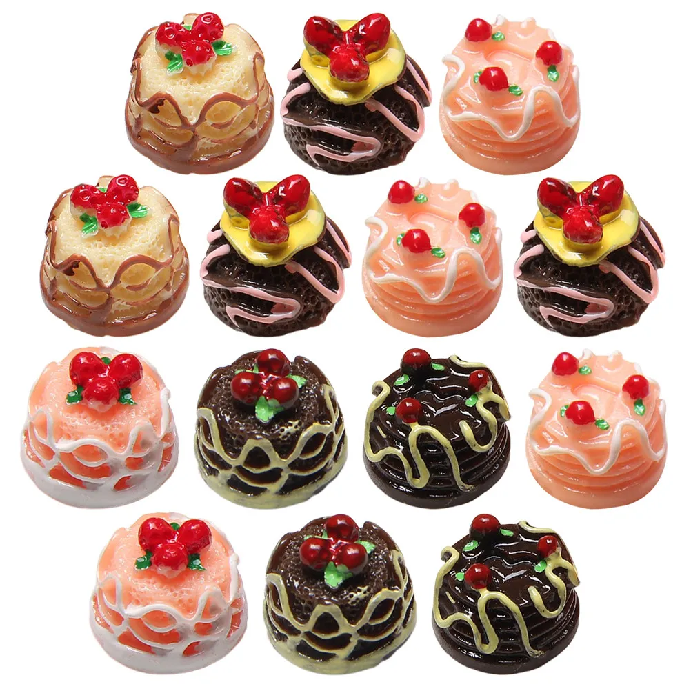 

25Pcs Resin Mini Cake Models Lifelike Artificial Small Cakes for Bakery Decor Wedding Party Shop Window Display DIY Craft Props