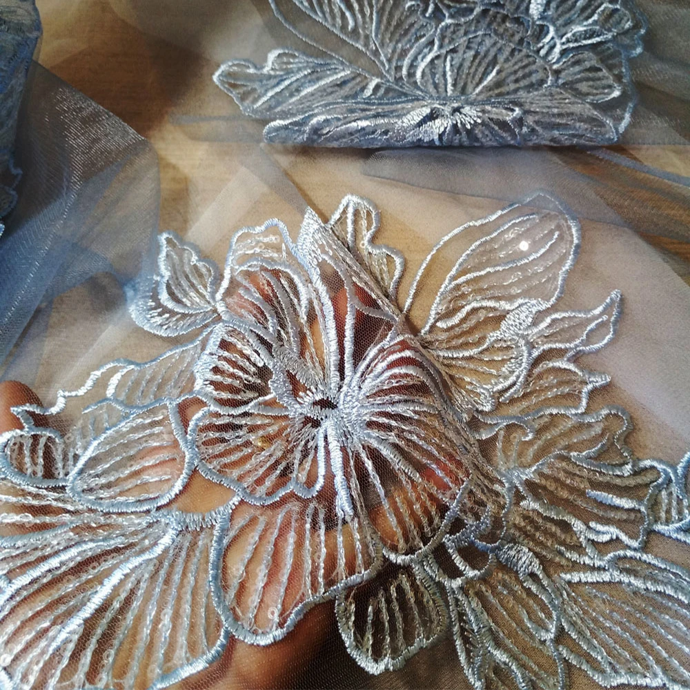 1 Piece Multi-Color Flower Embroidery Patches Fabric Lace Patch For Headwear Wedding Dress Sewing Accessories DIY Repair