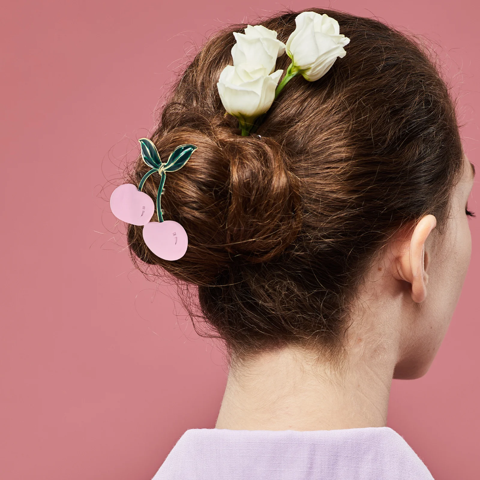 Jepit Rambut Cherry Imut Jepit Rambut Buah Kecil Pegangan Kuat Aksesoris Rambut Desain Stylish dan Tahan Lama untuk Wanita dan Gadis