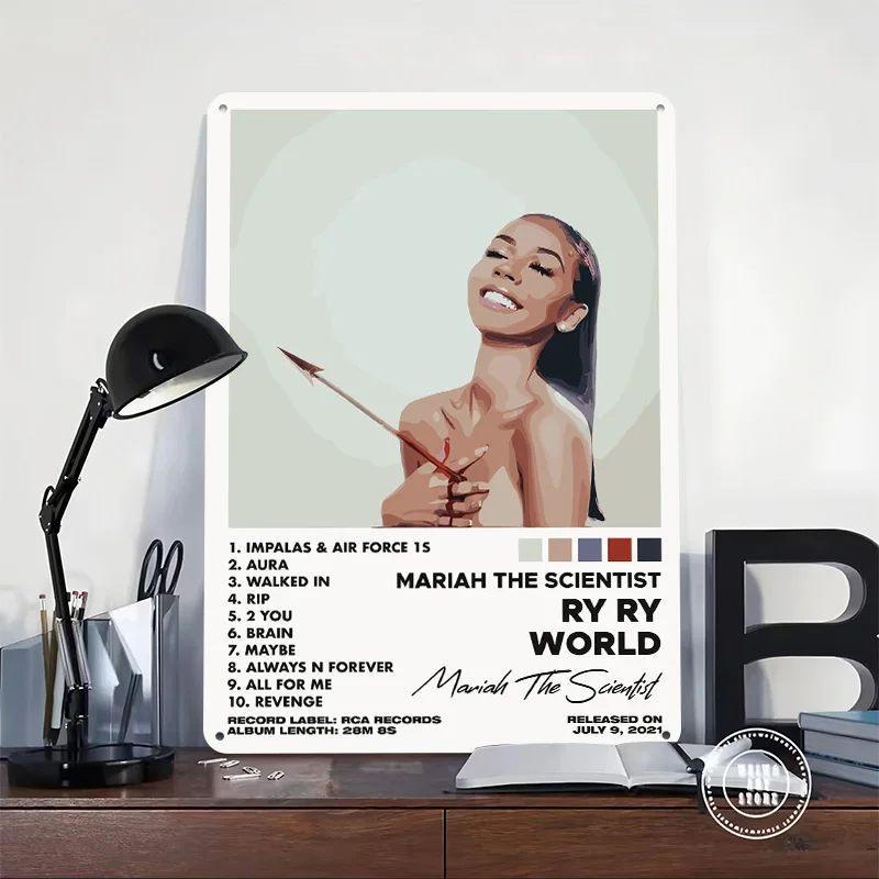 Mariah The Scientist - Ry Ry World Poster Retro 3D Printed Metal Signs Customized Wall Hanging Gift for Modern Home Decoration