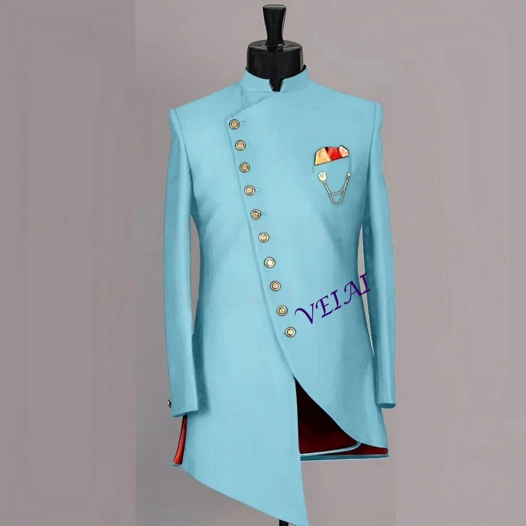 

Мужской пиджак с воротником-стойкой на заказ для африканских мужчин, формальный пиджак с боковыми пуговицами, размеры от XXS до 7XL, доступны индивидуальные размеры.