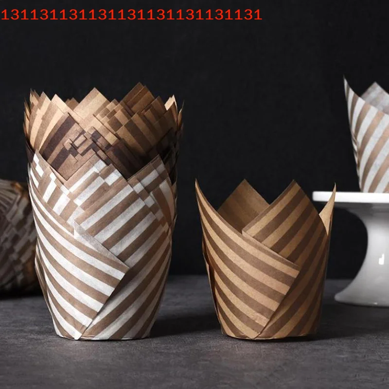 Oilproof Cupcakes Liners Baking Cake Box Cake Decorating Diy Tools Muffin Wrap Cases 50pcs/sets Tulip Muffin Cupcake Paper Cups