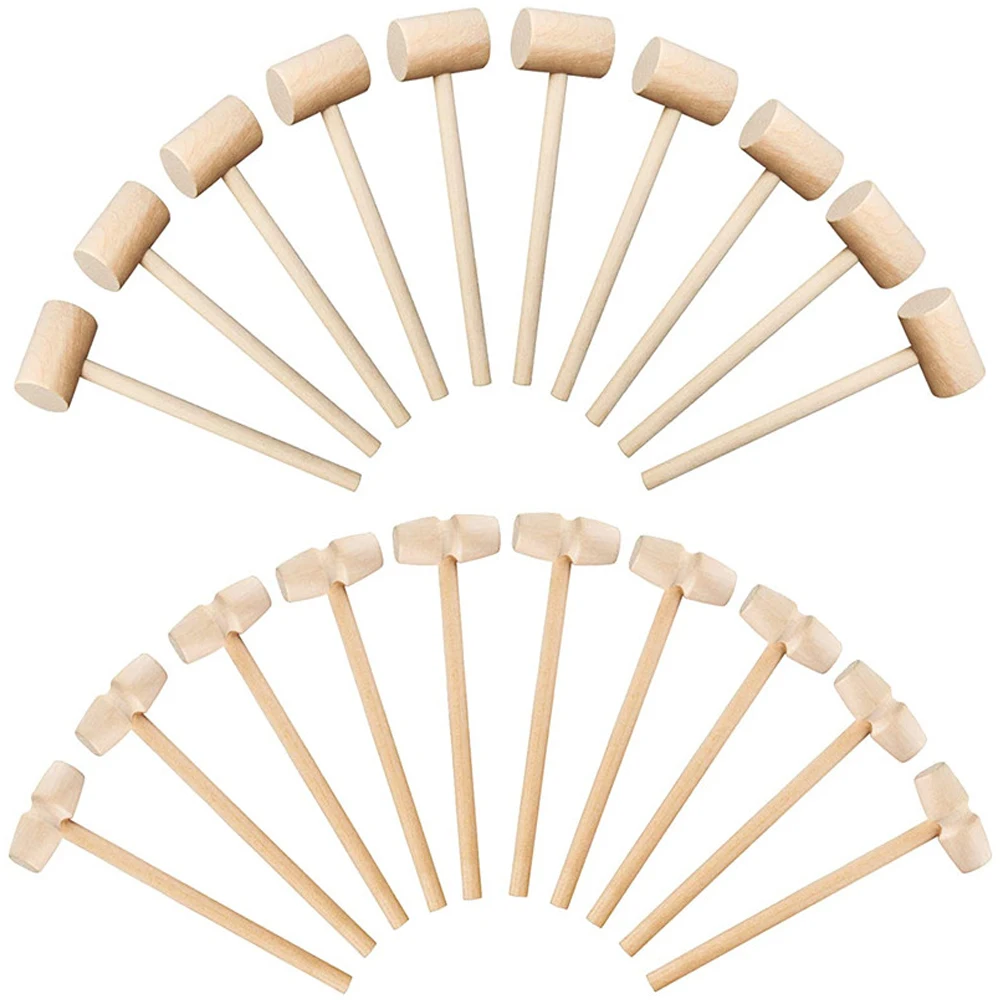 10-100 Pcs Mini Wooden Hammer Wood Mallets for Seafood Lobster Crab Leather Crafts Jewelry Crafts Wood Craft Wood Craft Tools