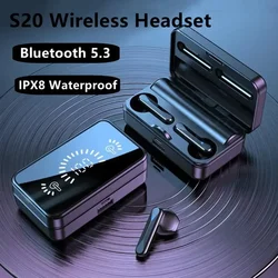 Беспроводные Bluetooth-наушники TWS S20, дисплей 3500 мАч, зарядная коробка, стерео 9D, спортивная водонепроницаемая Bluetooth-гарнитура