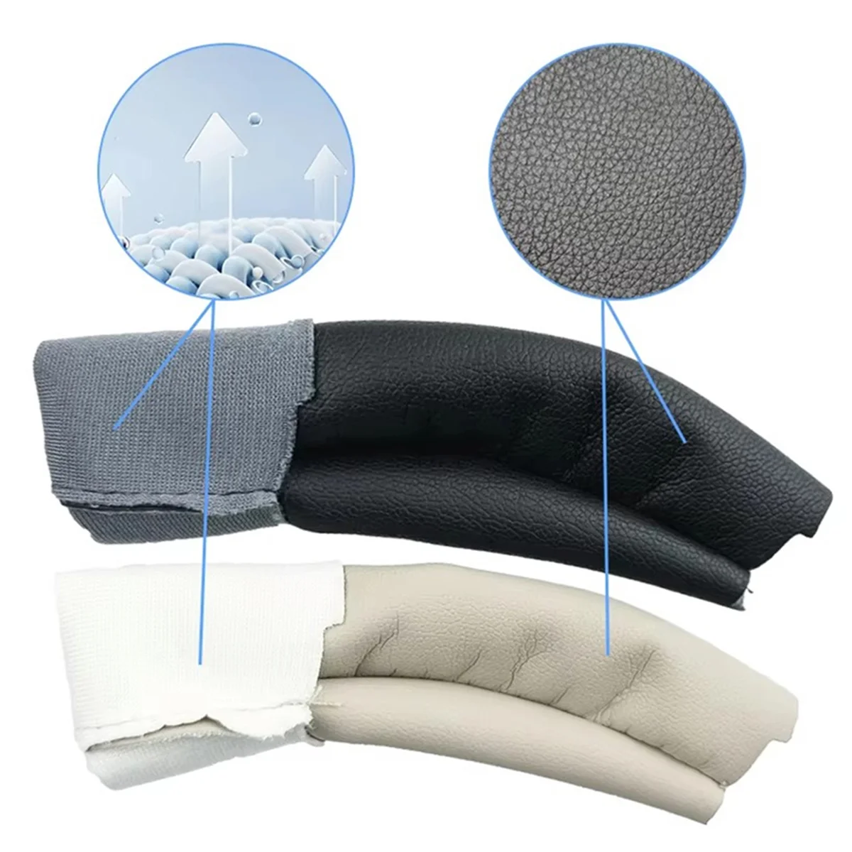 Vervangende hoofdband voor Sony WH-1000XM4 1000XM3 draadloze hoofdtelefoon XM4 XM3 hoofdbandhoes Memory Foam kussen wit