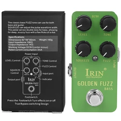 IRIN Golden Fuzz Bass Guitar Effect Pedal Classic Bass Fuzz Tone Effects True Bypass Pedals RS-20 Electric Guitar Accessories