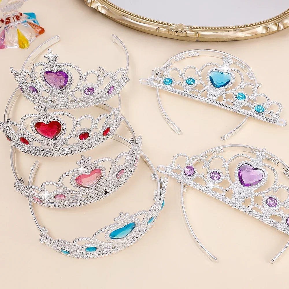 여아용 웨딩 퀸 킹 헤어밴드, 핑크 티아라 크라운, 머리 쥬얼리 액세서리, 여성용 헤어 장식, 파란색 생일 크라운 헤어밴드