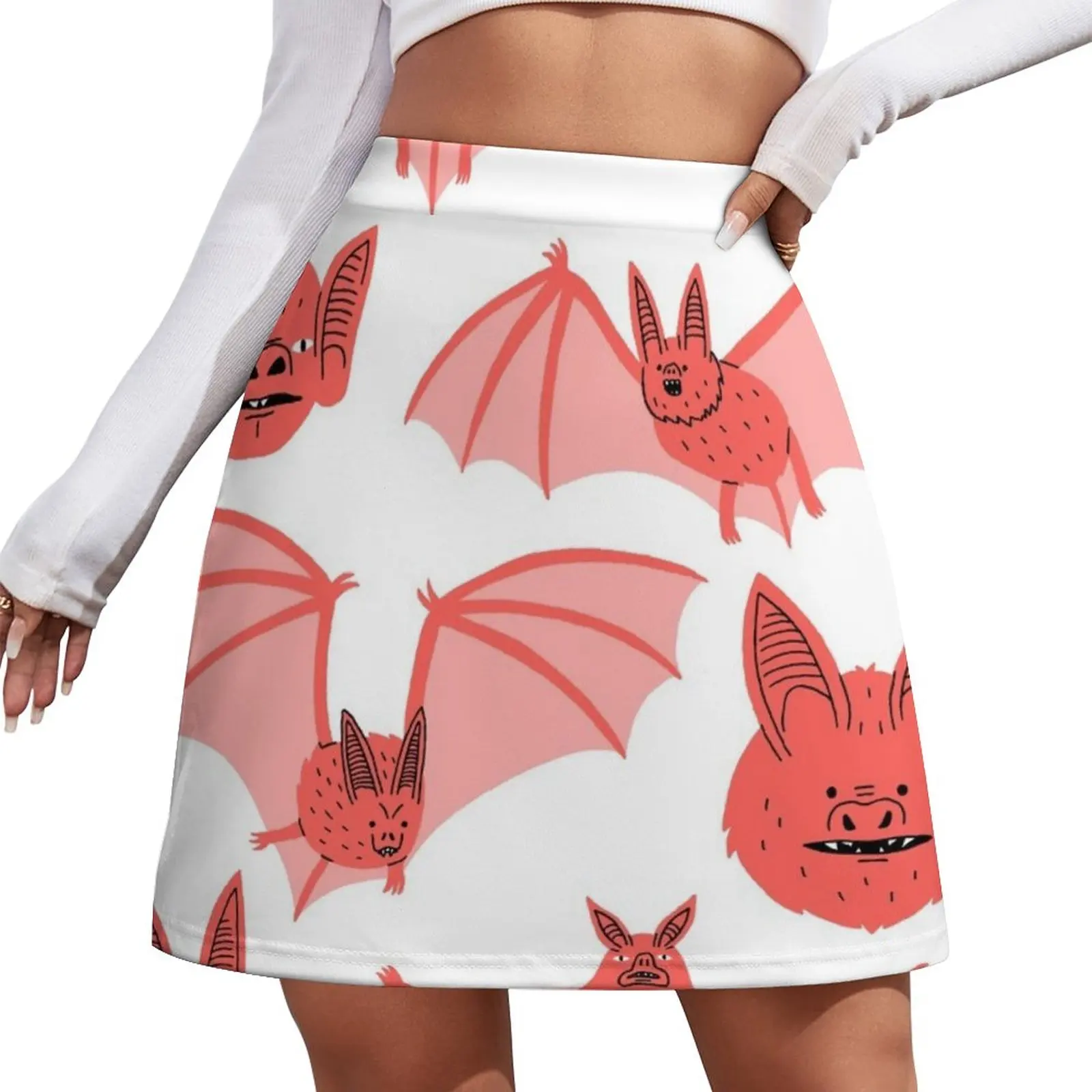 

Bats Mini Skirt Women's dress School skirt Skirt satin women clothes