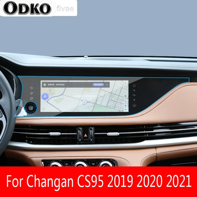 For Changan CS95 2019 -2021 Car GPS navigation Protective film LCD screen TPU film Screen protector Anti-scratch Interior Refit