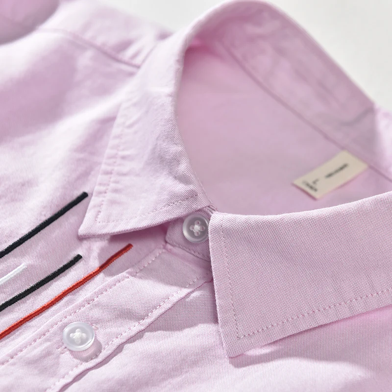 

New Stylish French Embroidery Cotton Shirt Men Brand Trendy Comfortable Long Sleeve Top Clothes Chemise Homme Drop Shipping