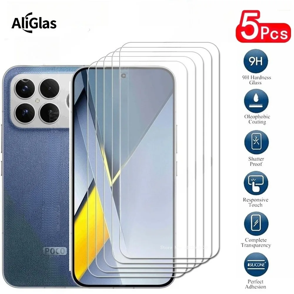 

5 шт. 9H HD закаленное стекло пленка для Xiaomi POCO F8 Ultra защитная пленка для экрана Xiaomi POCO F8 Pro против отпечатков пальцев