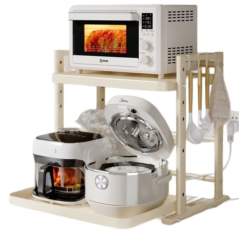 

Выдвижная кухонная полка для микроволновой печи, столешница, трехслойная встроенная полка для рисоварки в духовке