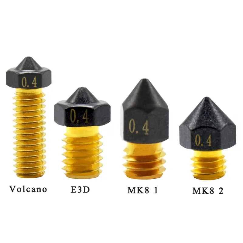 

Латунное сопло с TF покрытием 1,75 мм для аксессуаров для 3D-принтеров E3D V6 MK8 Volcano