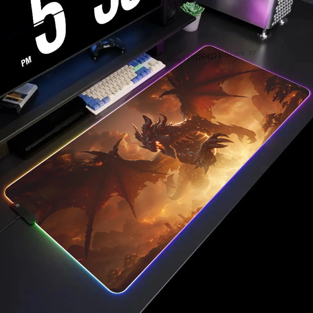 Natural Horde Alliance World Of Warcraft Mousepad XXL RGB Gaming Mouse Pads HD Black Gamer Accessories Large LED