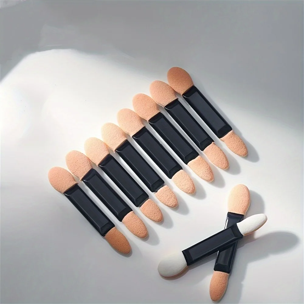 Brosse à fard à paupières jetable Portable à Double extrémité, brosse de maquillage multifonctionnelle, brosse de mélange, brosse sous les yeux, 50 pièces