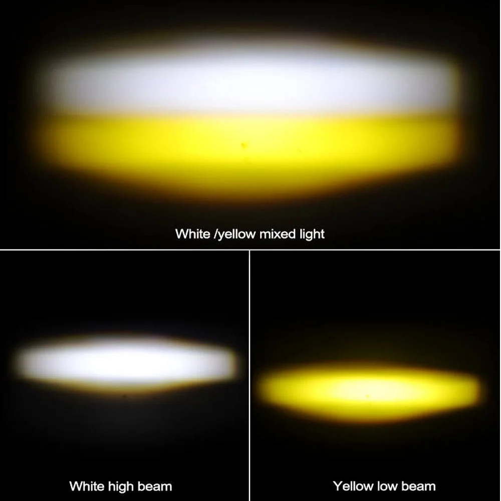 Super Bright 10 Lens Motorcycle LED Spotlight Dual Color Fog Light Mini Lens Driving Headlight for Motorcycle Car Truck SUV  ﻿