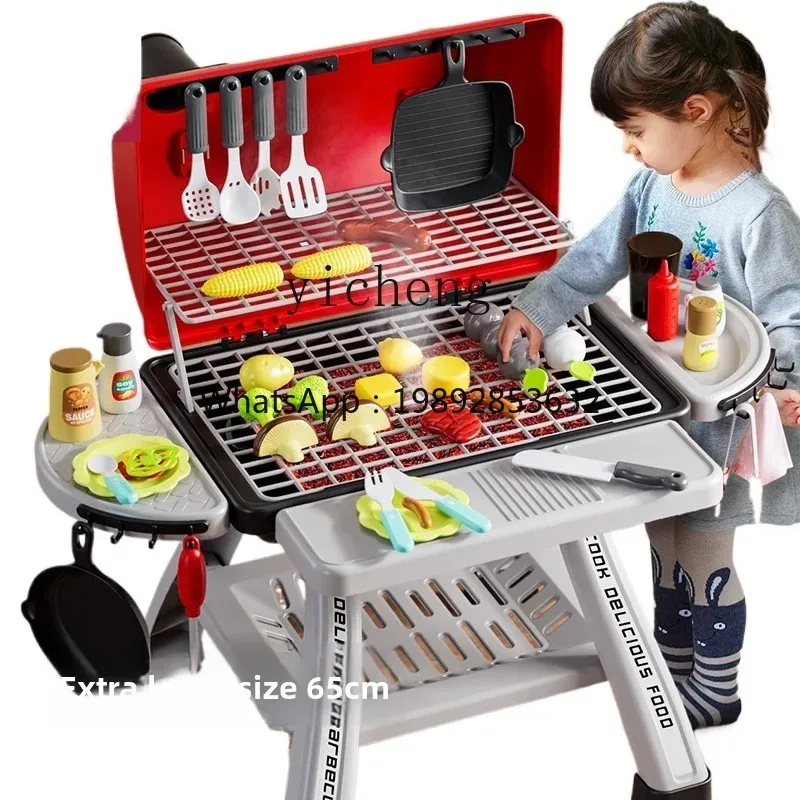 ZZ Kinder Grillspielzeug Simulation Spieße Rack Mädchen Spielhaus Küche Kochen
