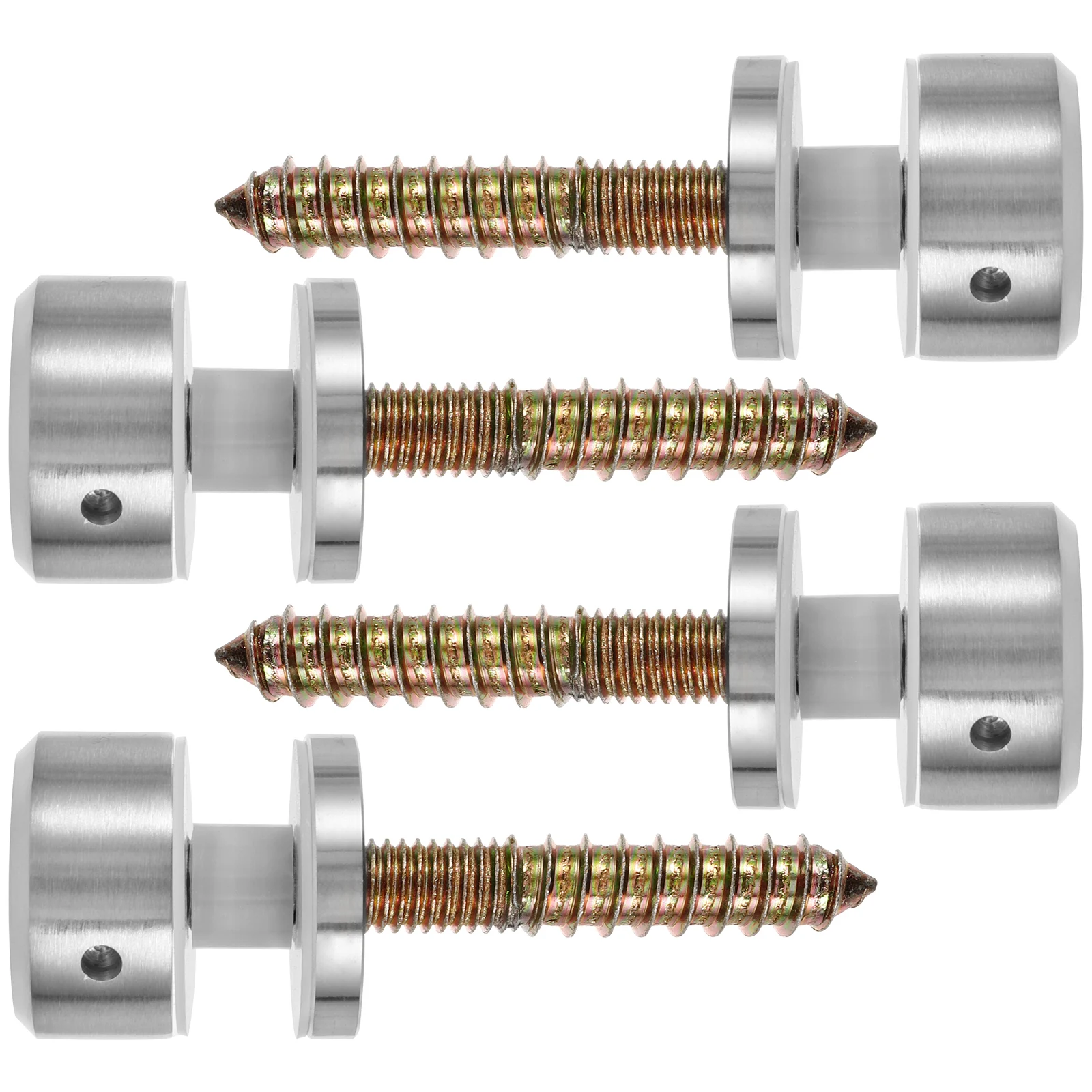 

4pcs Glass Fixings Heavy Duty Stainless Steel Mounts Side Clamp for Stairs Balcony Deck Railing Bracket Standoff Screws Glass