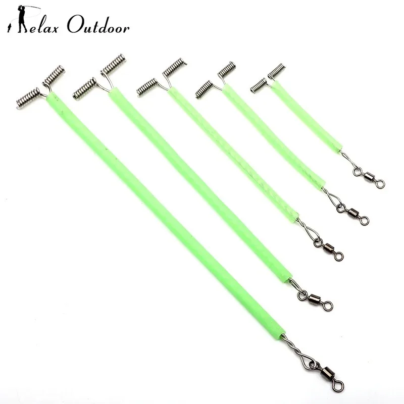 10Pcs T-Shape 3 Way Rolling Fishing Swivel Cross Line Steel Wire Leader Arm Fluorescent Balance Connector Saltwater Rig Tackle