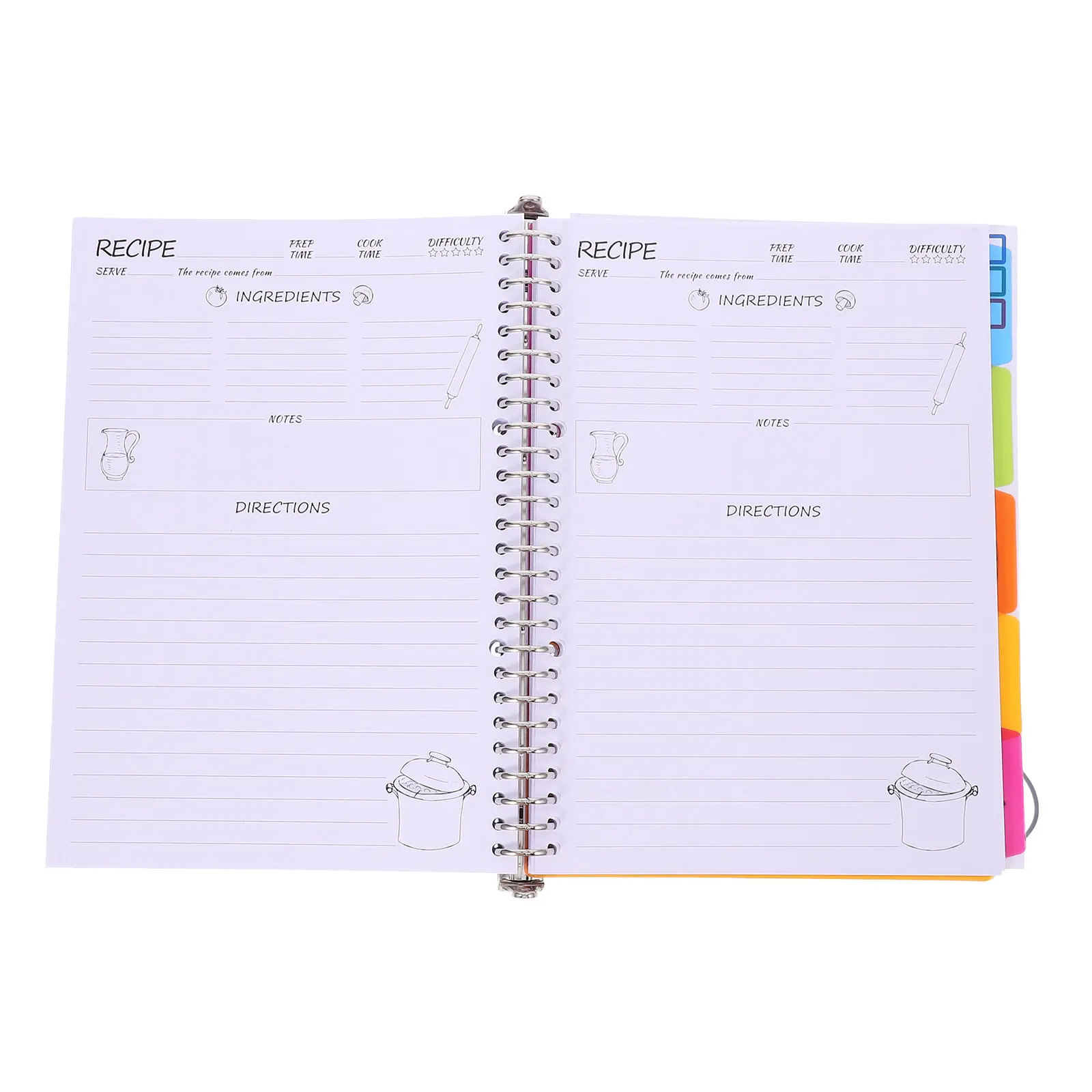 recipe-planner-notebook-hard-plastic-cover-paper-kitchen-recipe-binder-planner-book-cooking-notes-recording-book