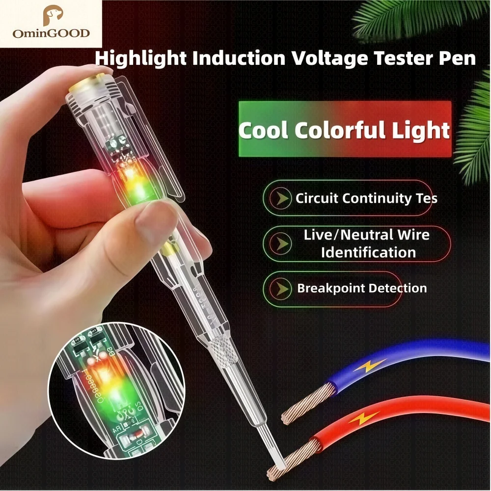 1-2PCS Intelligent Non Contact Voltage Tester Pen AC Detector Live Neutral Wire Electrical Test Screwdriver Pen
