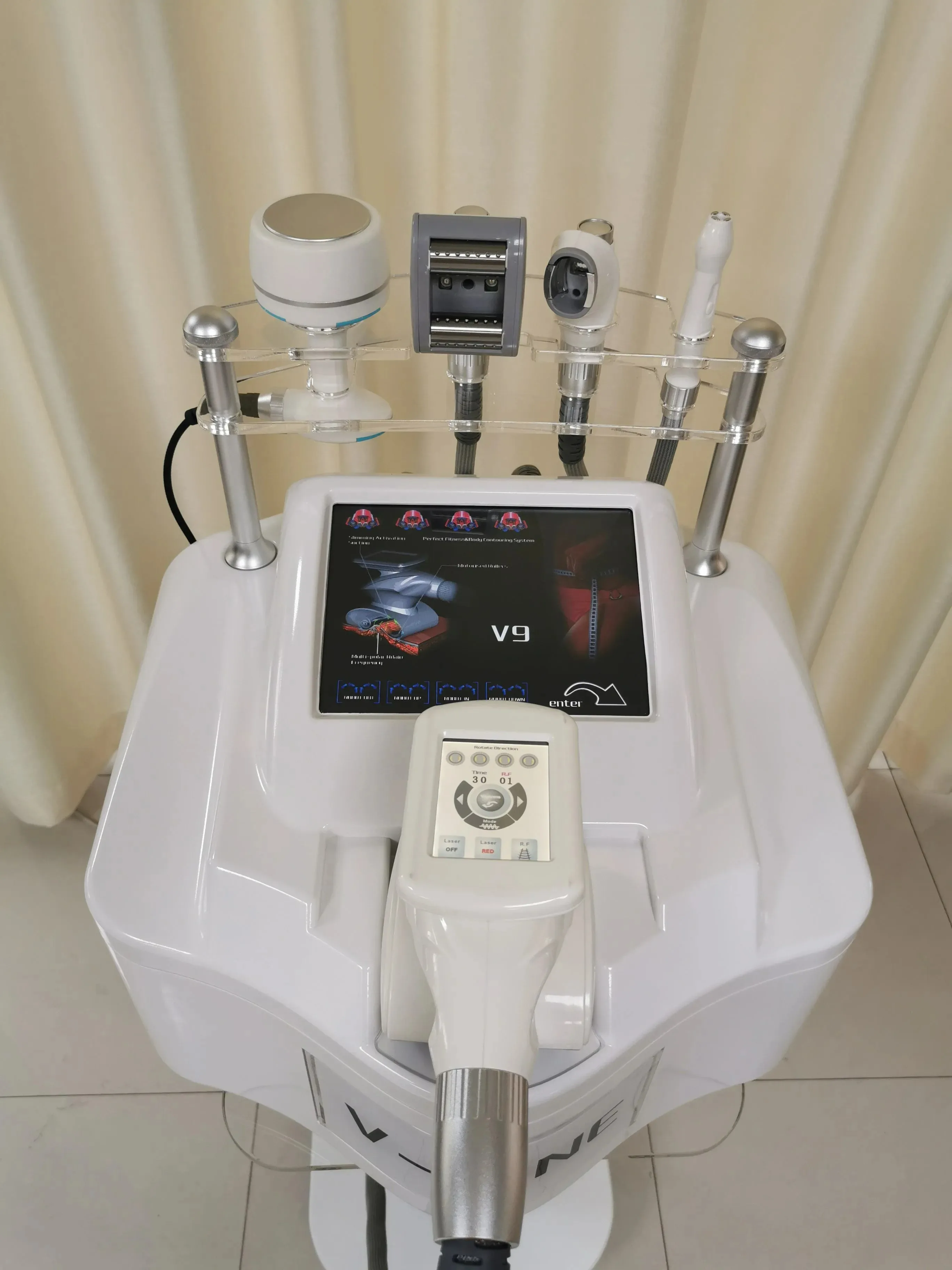 

Portable V9 Vela Body Shape Weight loss Vacuum 85Kpa Cavitation Slimming Roller Shaping Massage Machine Fat Removal Face lift