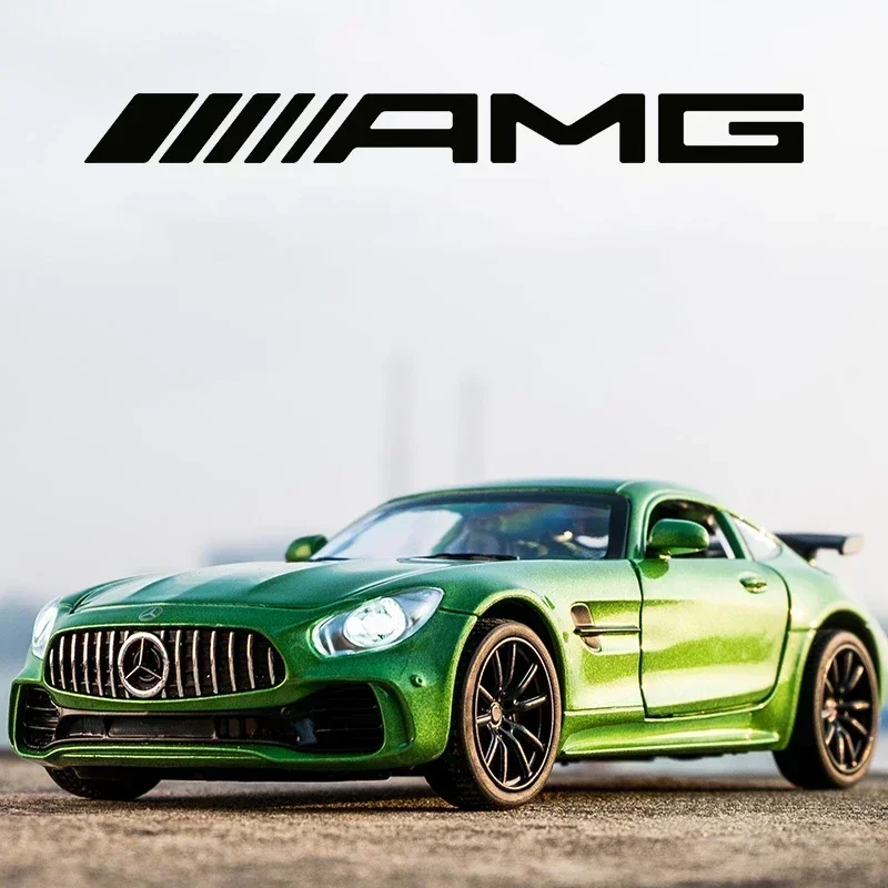 

1:32 Mercedes BENZ GTR AMG Sports car Diecast Metal Alloy Model car Sound Light Pull Back Collection Kids Toy Gifts