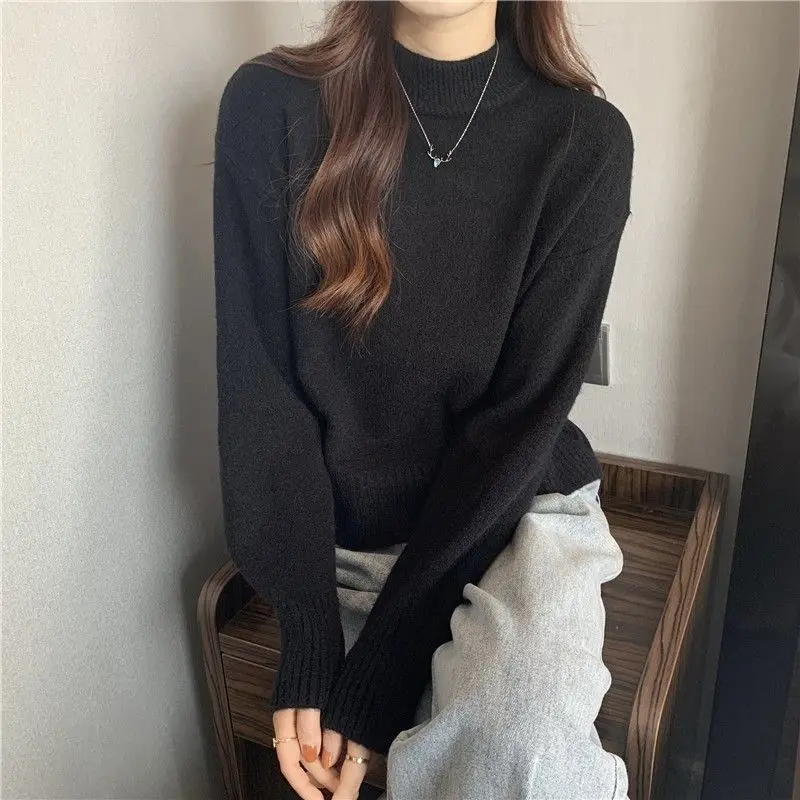 Thick Fashionable Half-high Neck Bottom Sweater Autumn Winter Women's 2025 New Warm Top