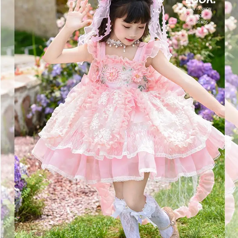 girl-suspender-lolita-flower-mesh-dress-girl-sweet-princess-dress-summer-new-tutu-skirt-children-fashion-sweet-party-dress-group