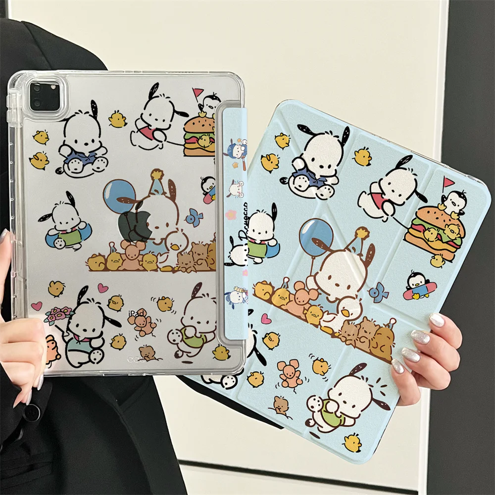 

Чехол Pochacco для iPad Air 11 M3 5th 4 10th 10.9 11th Pro11 Cover 7th 8th 9th 10.2 9.7 Y Fold Smart Cover Shell с слотом для карандашей