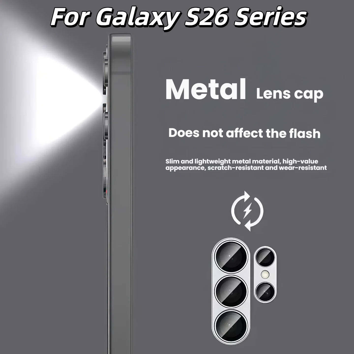 

Совместимо с Galaxy S26/S26Plus/S26Ultra, матовая защитная пленка для объектива задней камеры с AR-покрытием, устойчивая к царапинам