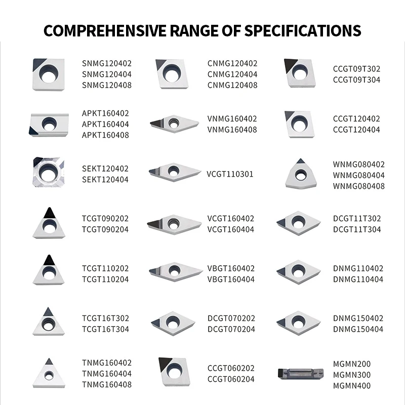 KLFLAN PCD CBN VBGT Diamant-CNC-Einsätze für die Bearbeitung von Aluminium, Kupfer und Gusseisen mit hoher Härte, verwendet für CNC-Drehmaschinen