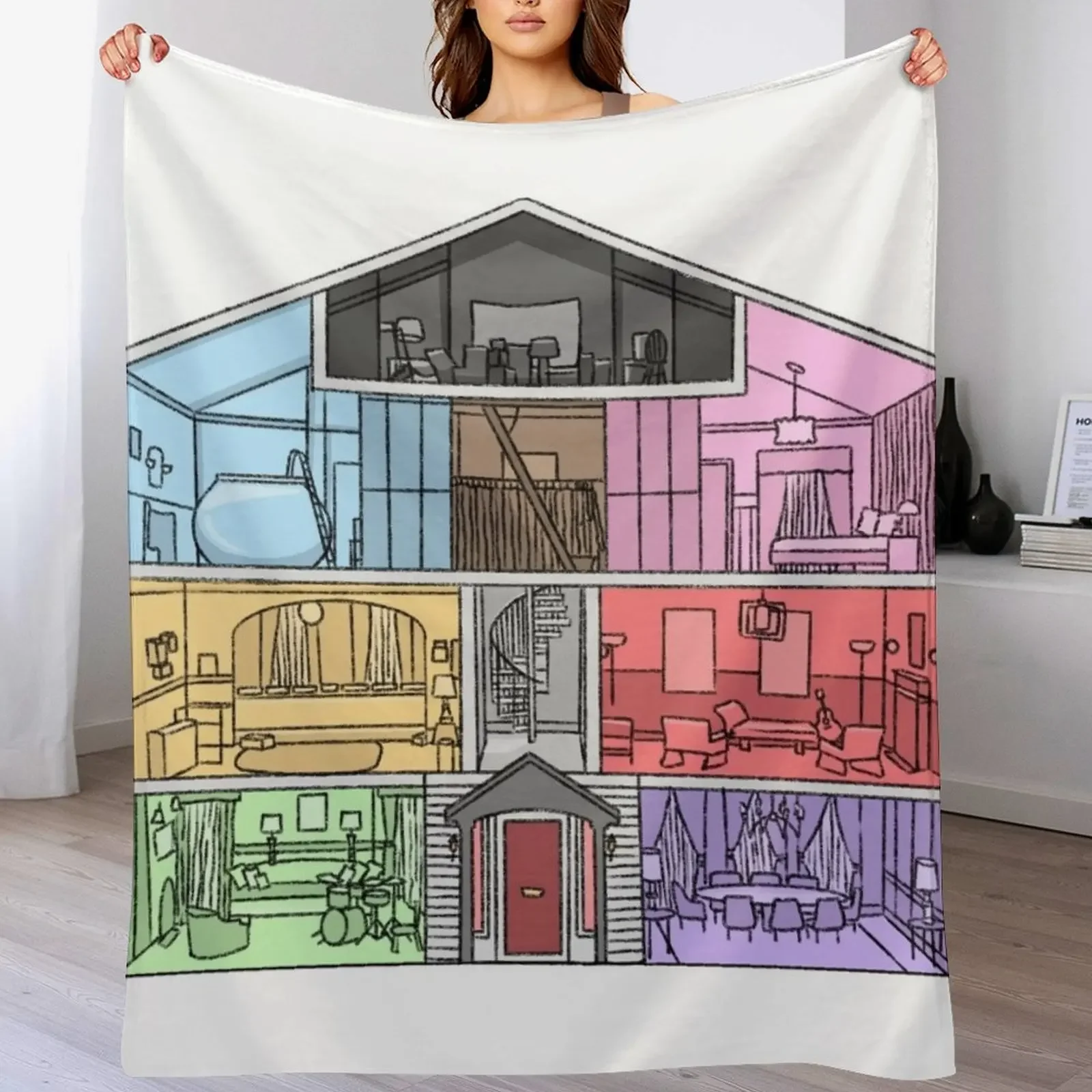 

Lover House Throw Blanket Faux Fur Soft Warm Blanket for Bed