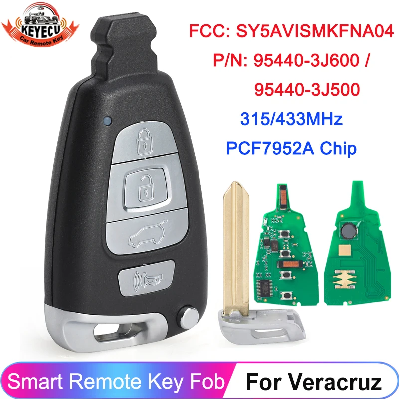 

KEYECU 4 кнопки SY5AVISMKFNA04 95440-3J600 95440-3J500 для Hyundai Veracruz 2007 2008 2009 2010 2011 2012 авто ключ дистанционного управления