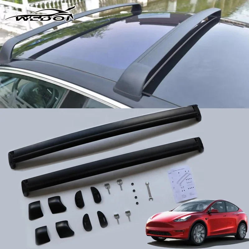 Lockable Cross Bar Fits for Tesla Model Y 2020 2021 2022 2023 Roof Rack Accessories  Luggage Cargo Carrier Exterior Accessories