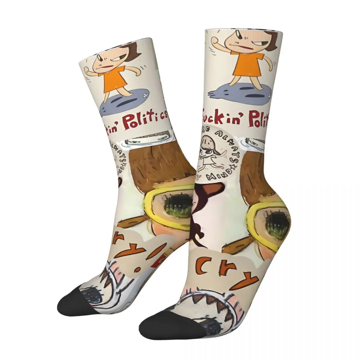 

Don't Cry Yoshimoto Nara Unisex Winter Socks Cycling Happy Socks Street Style Crazy Sock