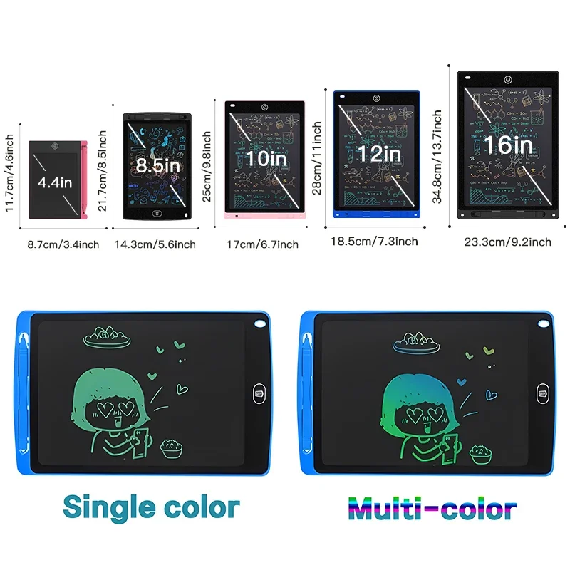 4.4/8.5/10/12/16Inch LCD Drawing Board Writing Tablet Digit Magic Blackboard Art Painting Tool Kids Toys Brain Game Child's Gift
