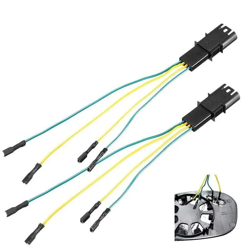 Side Mirror Heating Function Connector Cable Wire 2 Pack For BMW 3 4 5 6 7 Series F01 F02 F10 F11 F12 F13 F18 E90 E60