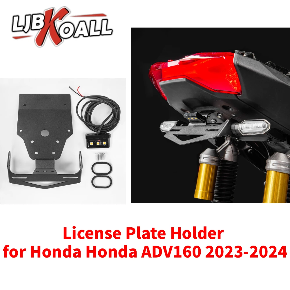 

License Plate Holder for Honda ADV160 2023-2024 Fender Eliminator Tail Tidy Registration Plate Holder Mount for ADV-160 Bracket