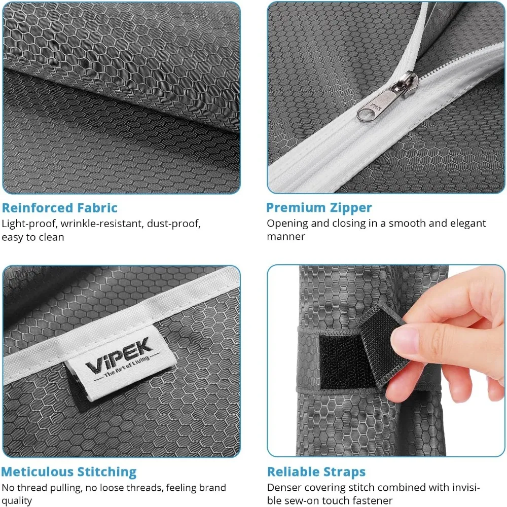 R2C Plus Heavy Duty Rolling Garment Rack with Cover Clothing Racks for Hanging Clothes Portable Closets with Adjustable 3 Wire