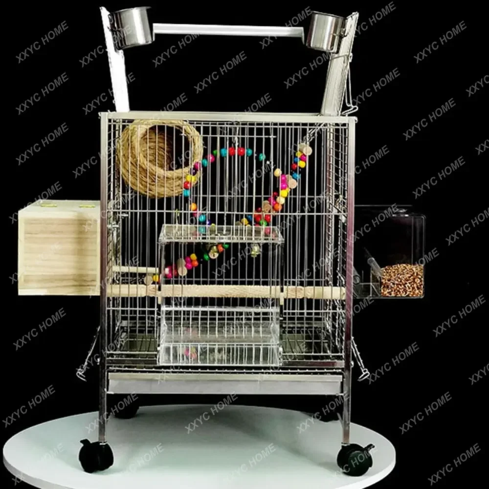 

Bird Cage Large 304 Stainless Steel Special Special Big Luxury Huafang Cage Villa Xuanfeng Live Parrot Cage