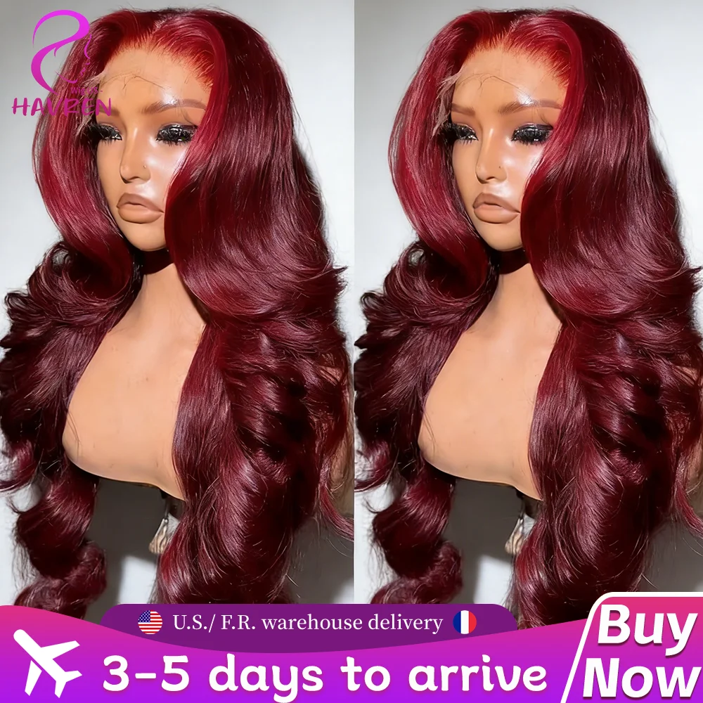 

99J Бордовый объемная волна 13x4 Парики из натуральных волос на кружеве спереди 30 дюймов Бразильские свободные объемные волны 220% Плотность 13x6 HD Парики с фронтальной частью шнурка