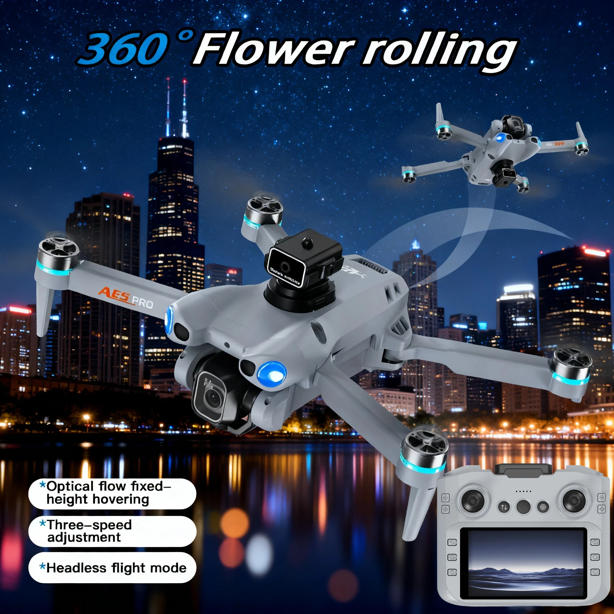 

Складной дрон, бесщеточный инфракрасный пятисторонний обход препятствий, электрическая регулируемая камера, оптическое позиционирование потока 360° ° Прокат