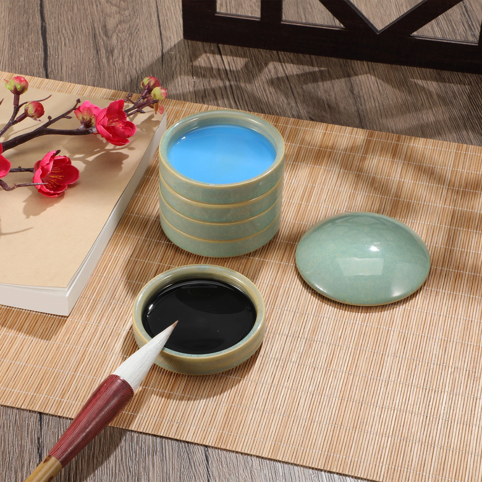 

1Set Watercolor Mixing Trays 5-Layer Ceramic Paint Palettes Space-Saving Design for Sketching Outdoor Art Projects